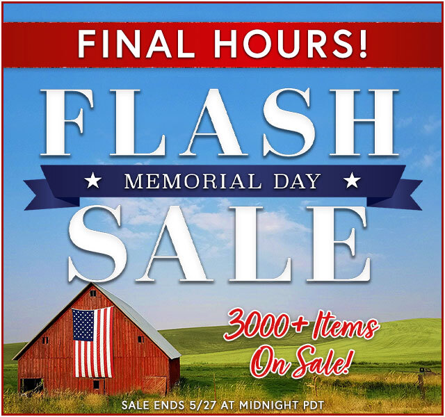 Memorial Day Sale Save 20% to 50% Off on Sale Items and 20% Off All Remnants