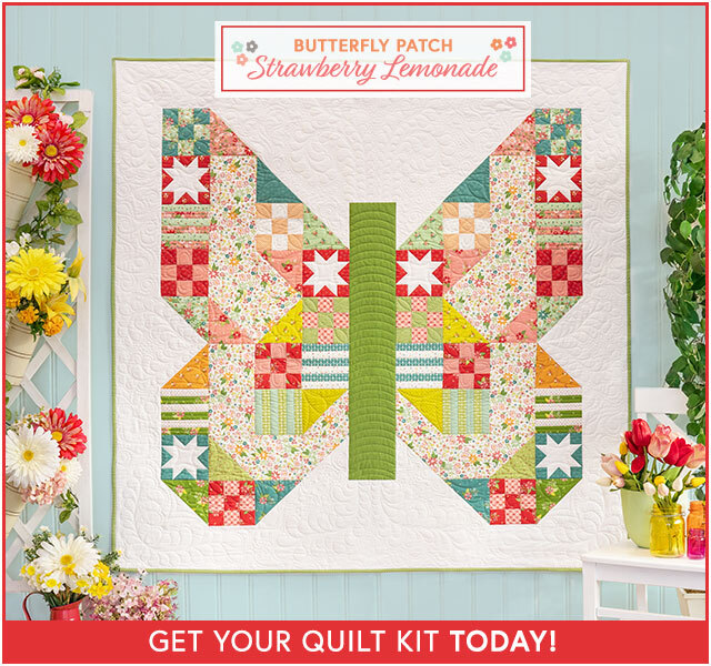 Butterfly Patch Quilt - Strawberry Lemonade Kit