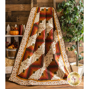 link to Log Cabin Throw Size Quilt Kit - Hello Fall
