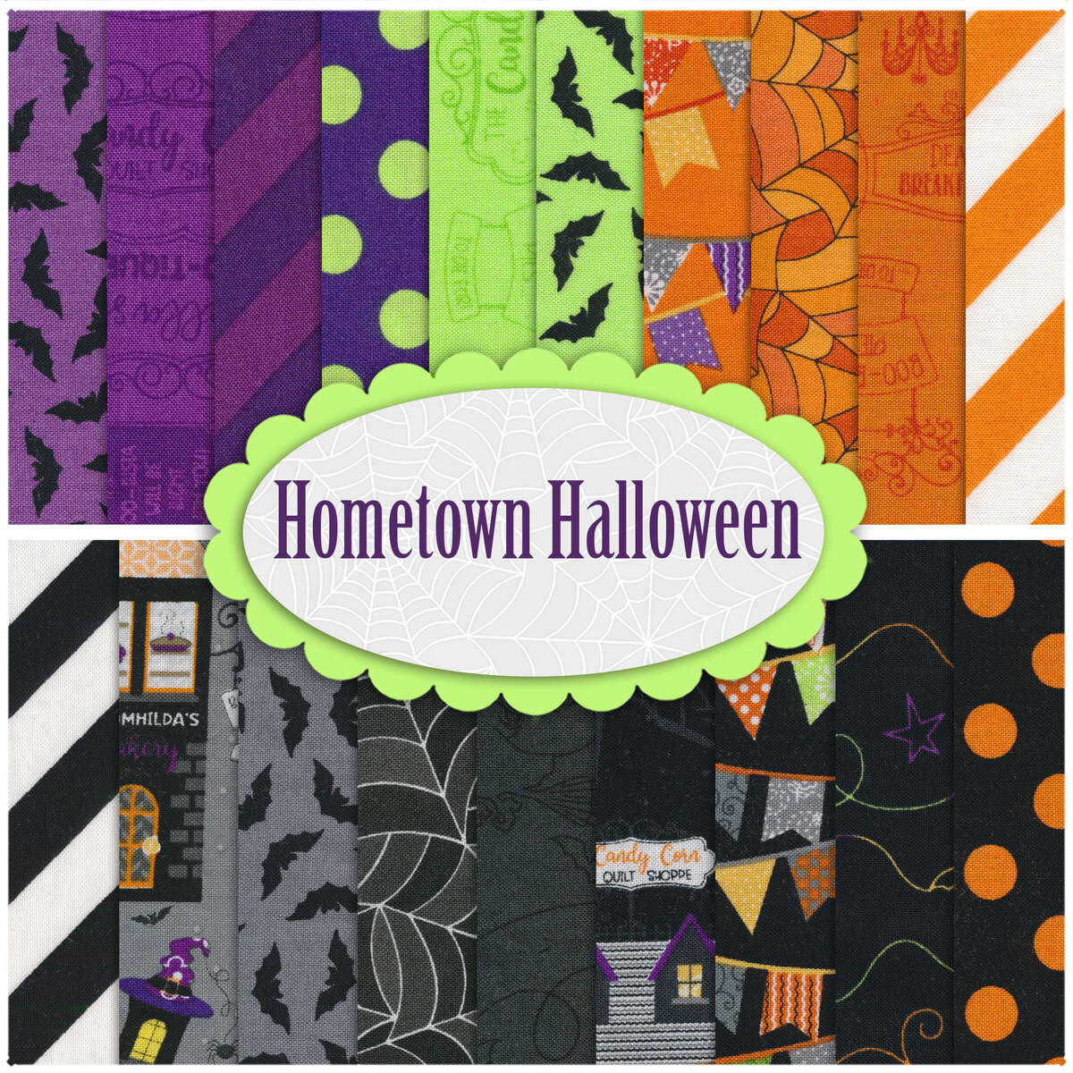 Hometown Halloween Fabric Collection by Maywood Fabrics 42 5 fabric squares