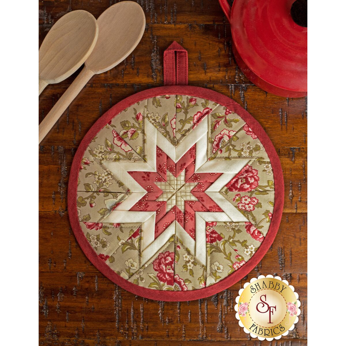 Folded Star Hot Pad Kit - La Rose Rouge - Beige | Shabby Fabrics