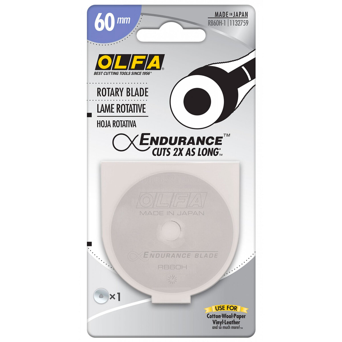 Replacement blades for Olfa 60mm Rotary Cutter