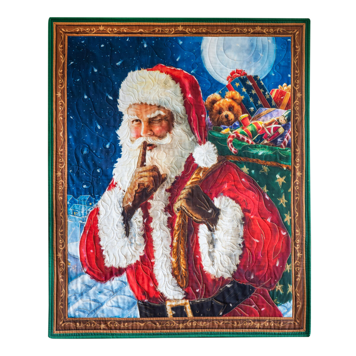 Country Santa Claus Christmas Fabric Panels to Sew, 4 13 X 13 Ready to Sew  Pillows, Wallhangings, Quilts, Clothing Etc 