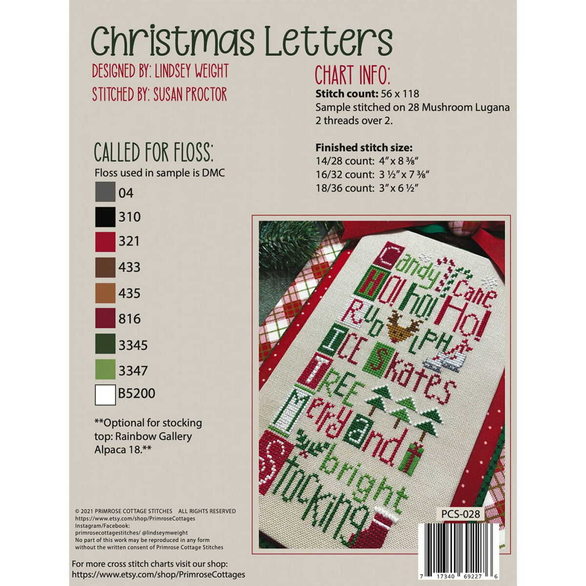 Christmas Personalised Alphabet – 4 Sizes – Stitchbox Creations