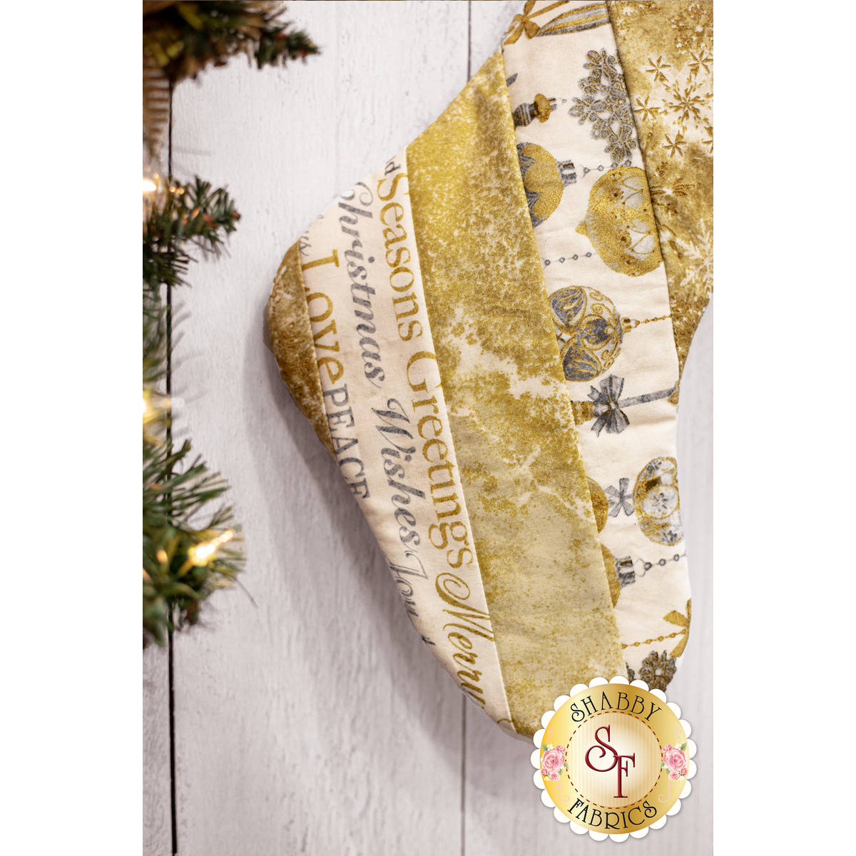 Quilt As You Go Holiday Stocking Kit - Stonehenge White Christmas