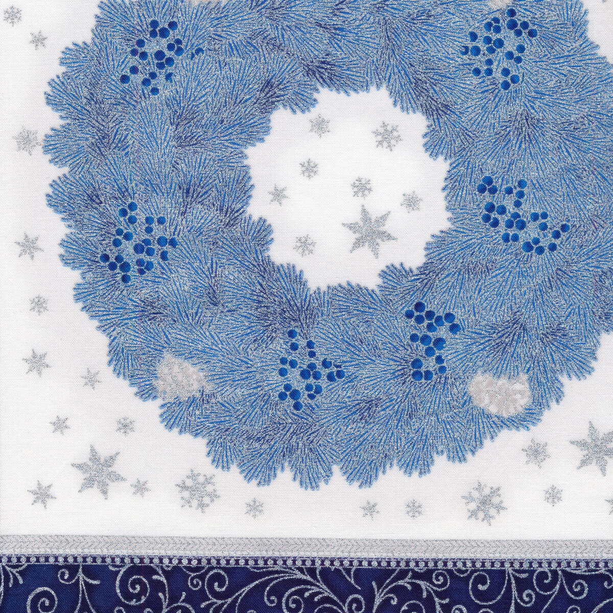 Holiday Flourish 15 - Holly Metallic Silver from Robert Kaufman Fabrics -  JAQS Fabrics