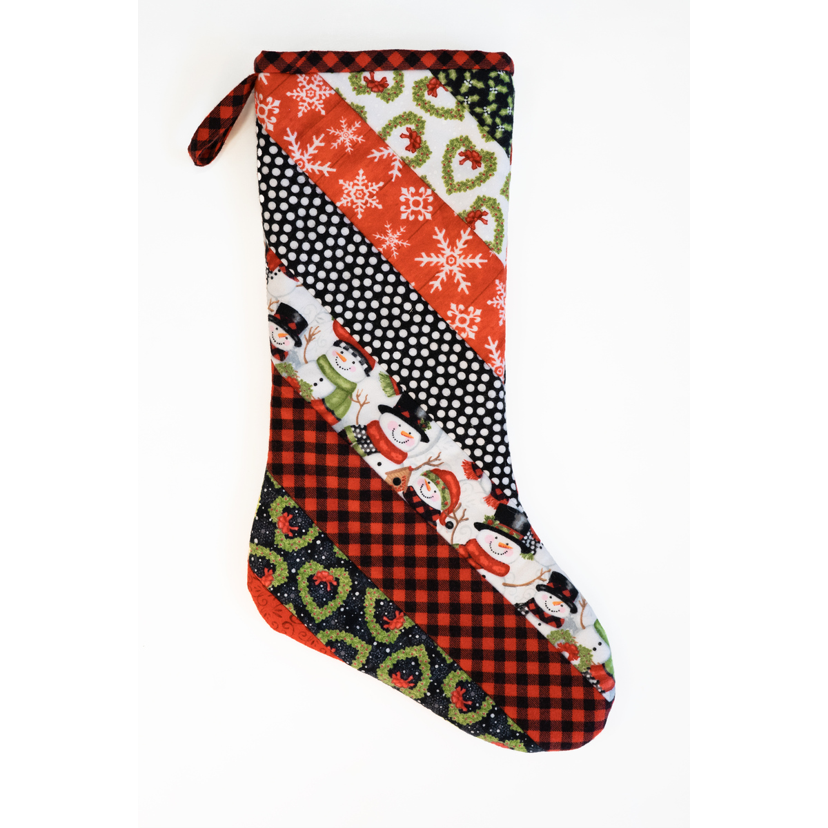 Quilt As You Go Holiday Stocking Kit - Hustle and Bustle