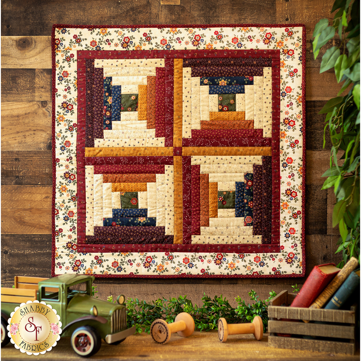 Courthouse Steps Wall Hanging Hope Blooms Shabby Fabrics