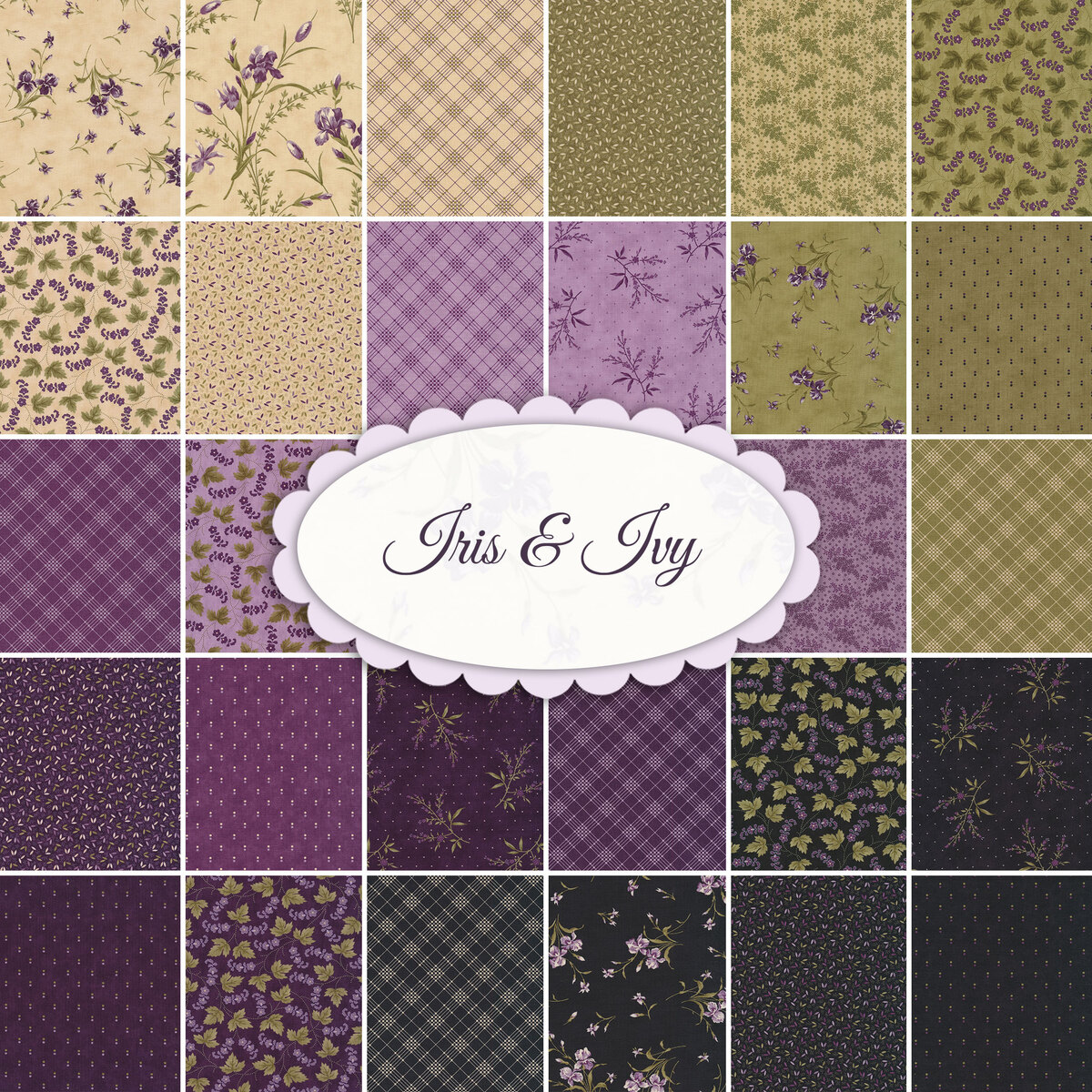 Iris Ivy 28 FQ Set By Jan Patek For Moda Fabrics Shabby Fabrics