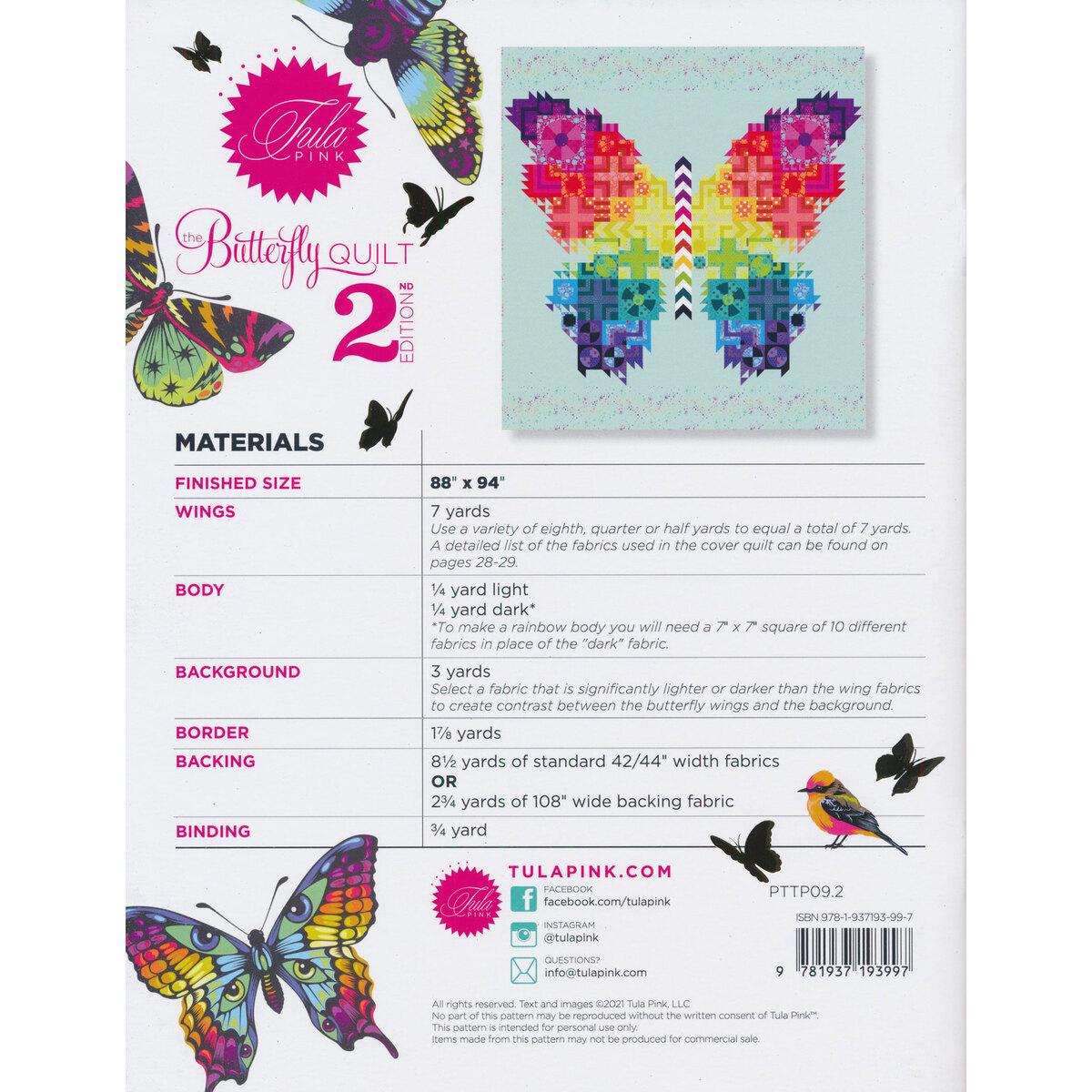 Tula Pink Collection The Butterfly 2nd Edition Pattern