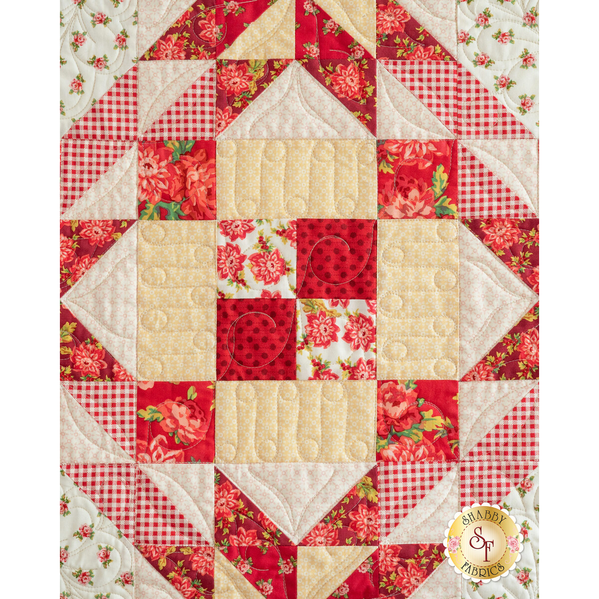Blank Quilting Joy of Color Raspberry Geometric Squares Fabric
