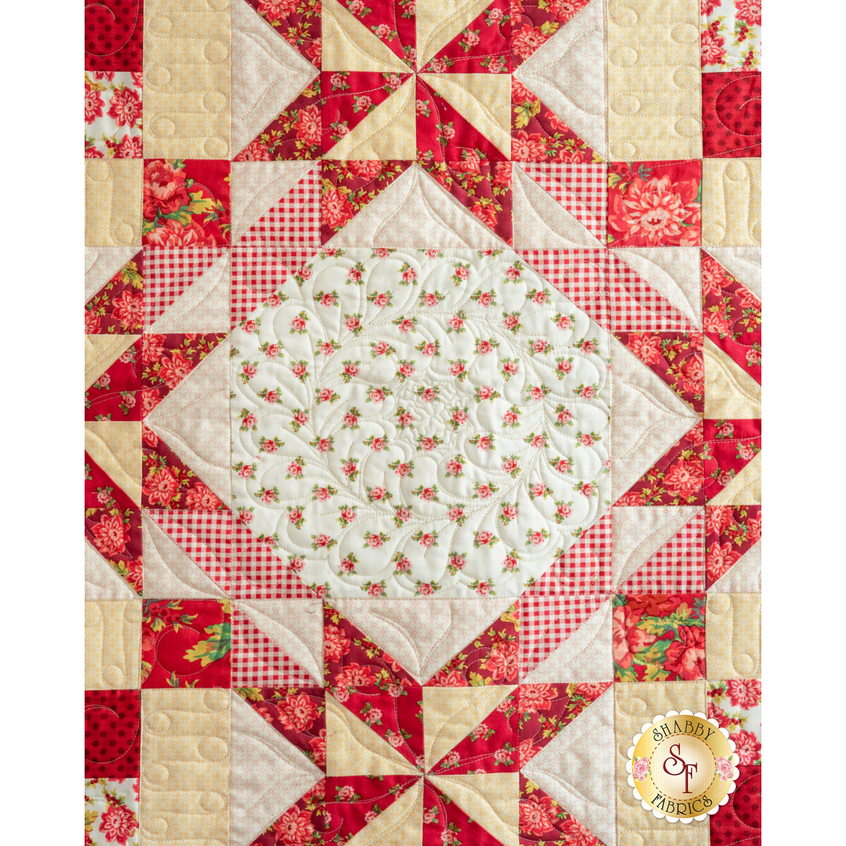 Blank Quilting Joy of Color Raspberry Geometric Squares Fabric
