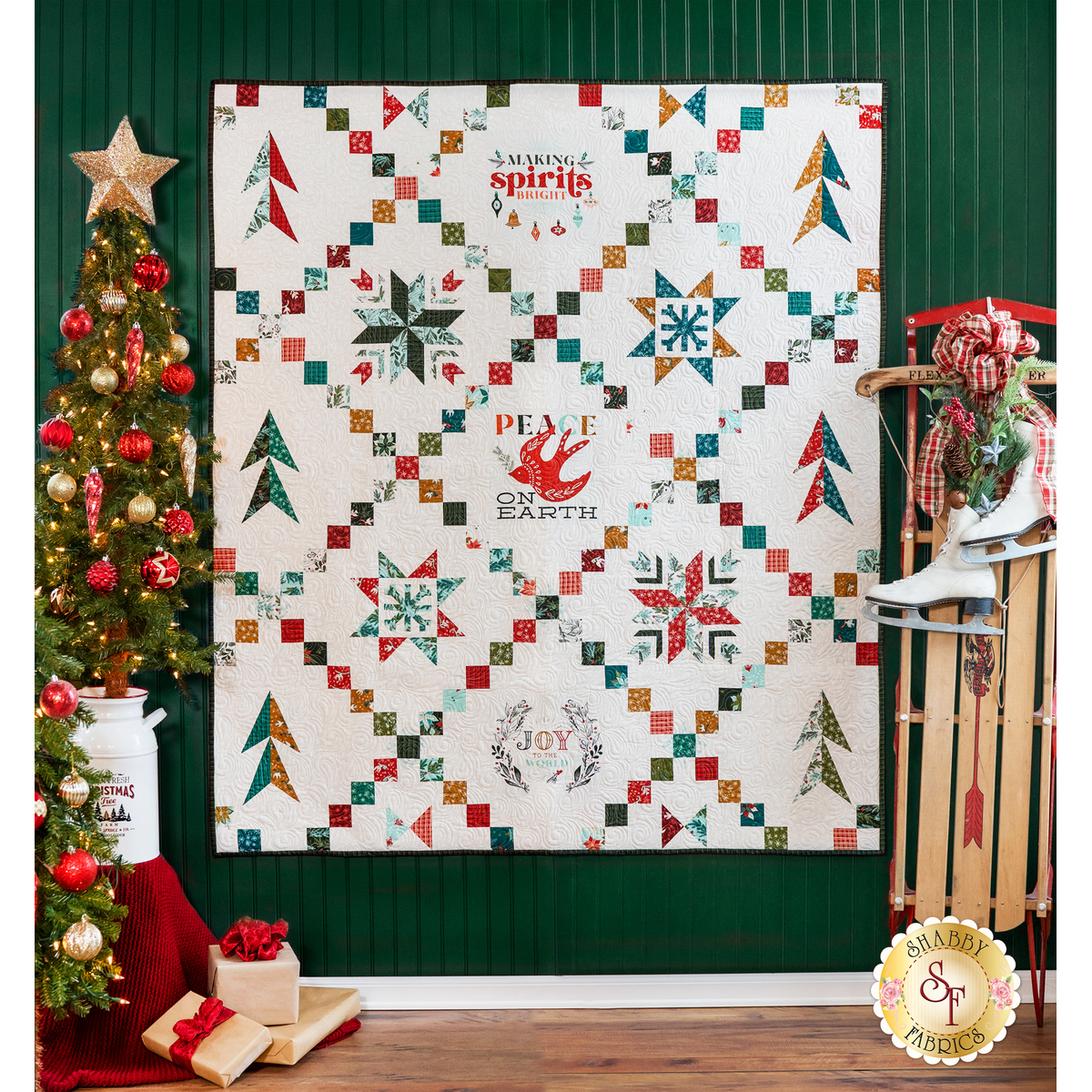 Quilt Kit Christmas Star Pre-Cut/ Ready to Sew Squares/Tonals