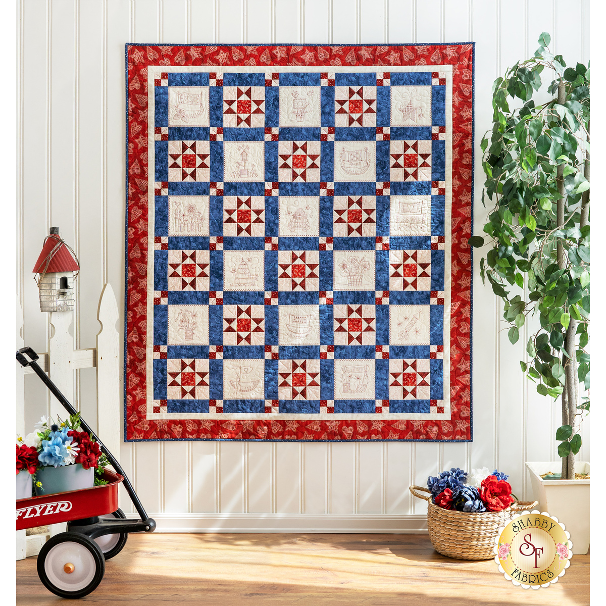 Summertime Blocks Quilt - Hand Embroidery Pattern - Download