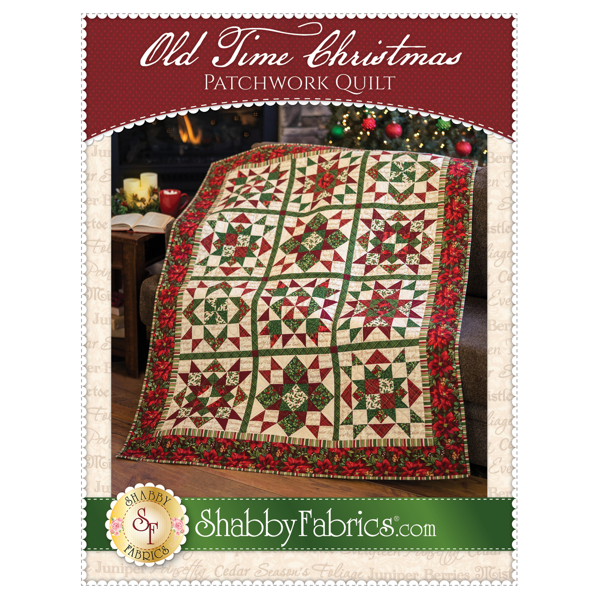 Old Time Christmas Patchwork Quilt Pattern | Shabby Fabrics