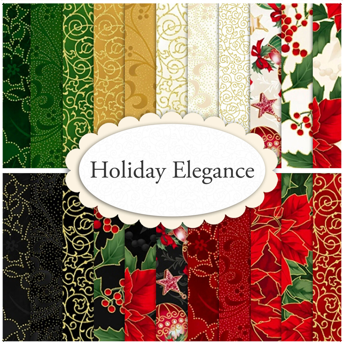 Holiday Elegance 22 FQ Set by Hoffman Fabrics Shabby Fabrics
