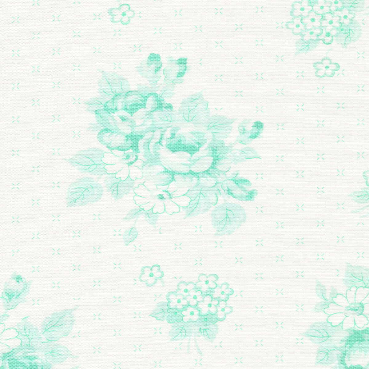 Lighthearted 55290-21 Cream Aqua by Camille Roskelley for Moda