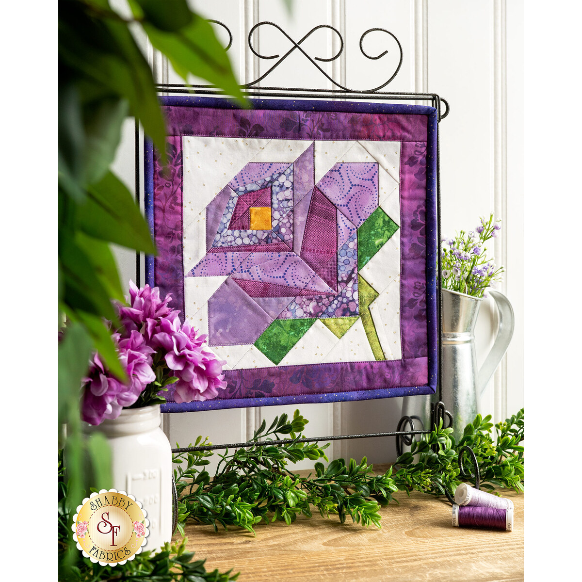 40 5 Inch Beautiful Purple Orchard Quilting Squares Charm Pack by Benartex  & QT Fabrics 10 colorways