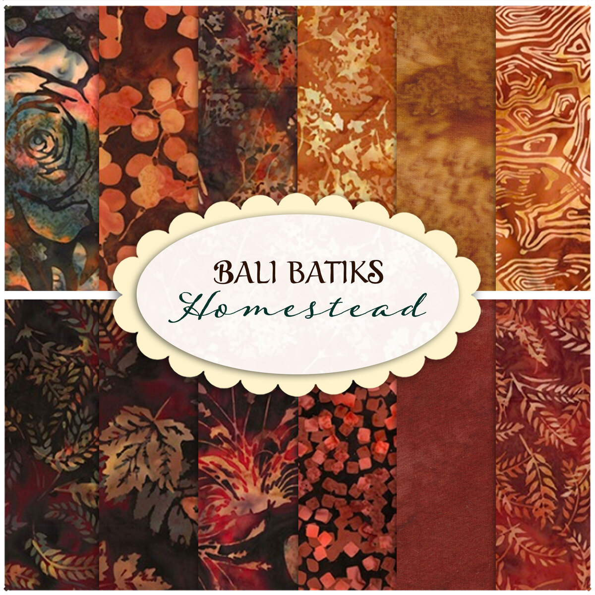 Bali Batiks - Homestead 12 FQ Set From Hoffman Fabrics | Shabby Fabrics