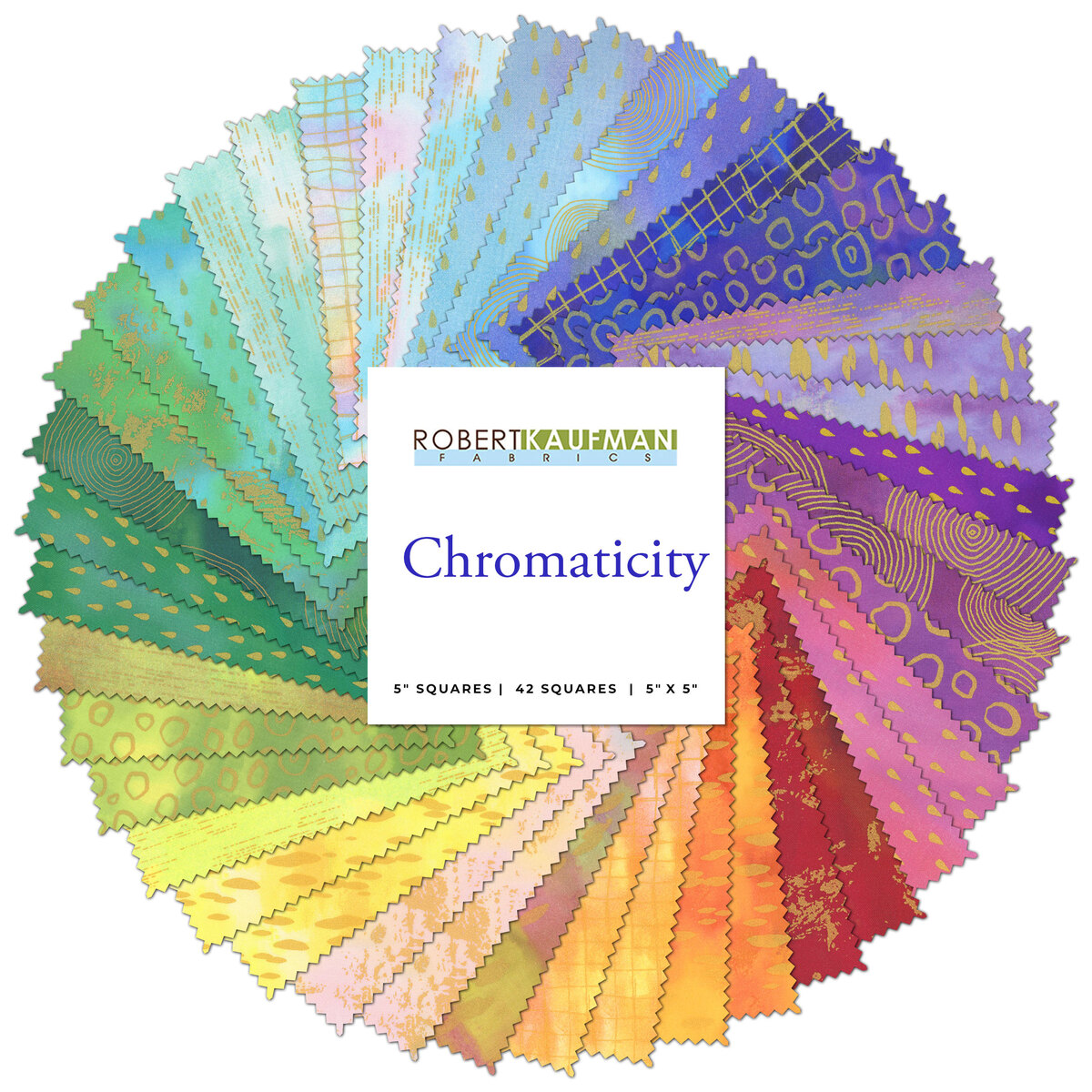 Chromaticity 5 Charm Squares from Robert Kaufman Fabrics
