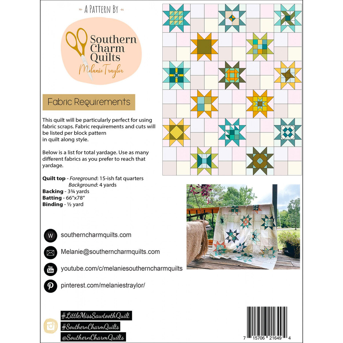 Little Miss Sawtooth Quilt Pattern - PDF - Meander + Make