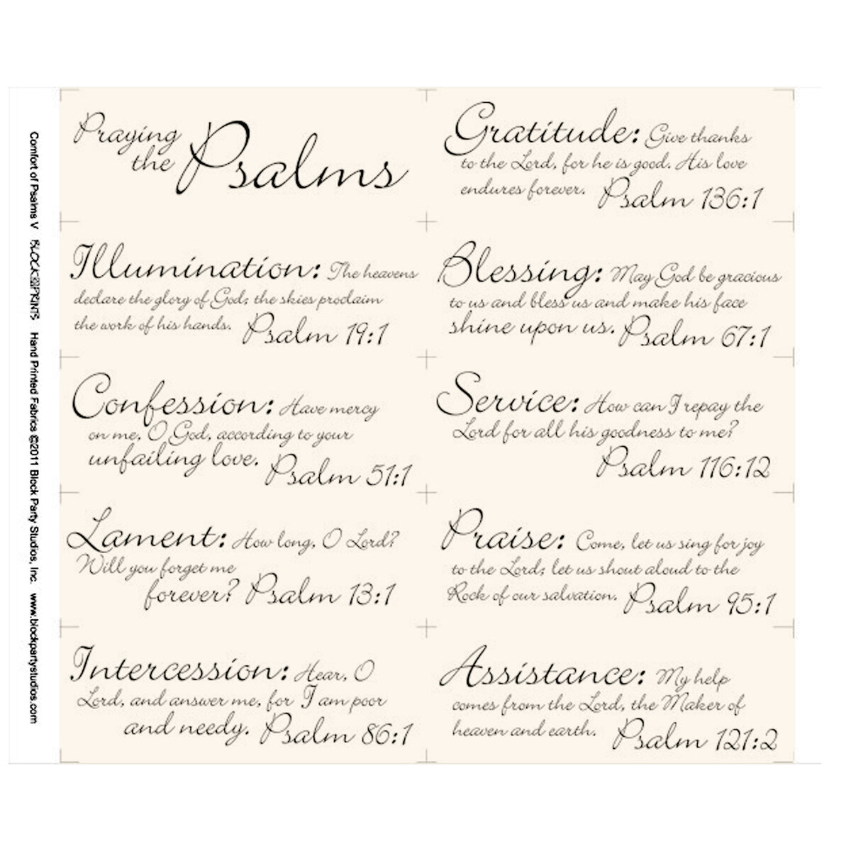 Comfort of Psalms V Panel - Natural | Shabby Fabrics