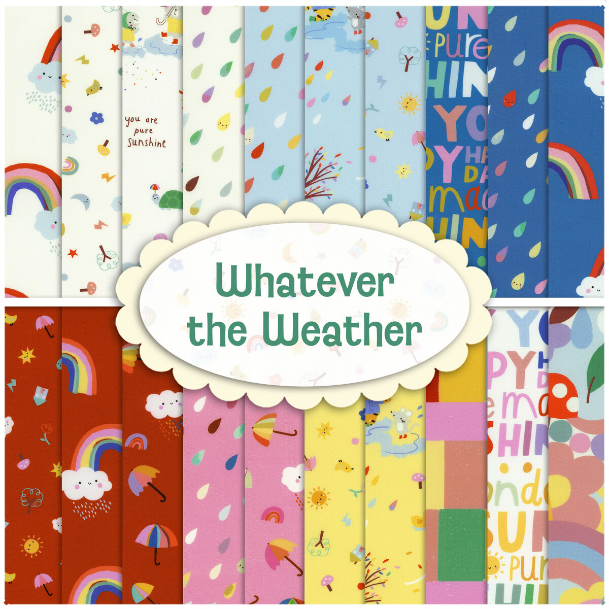 Whatever the Weather Raindrops Cloud Fabric - Moda 25141-11