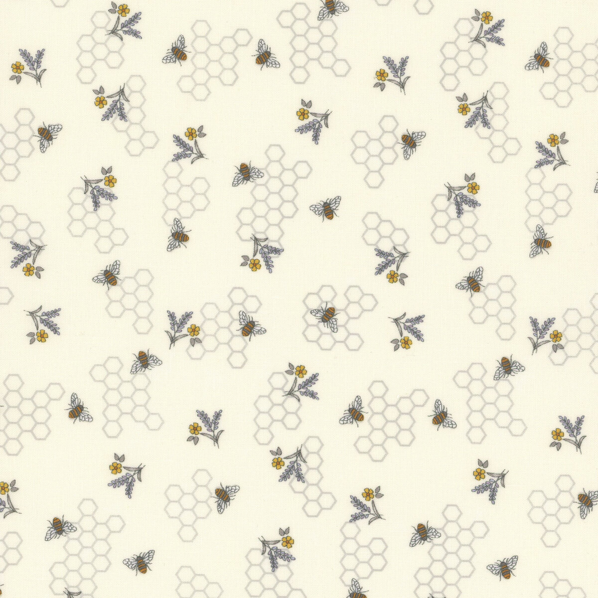 Moda Honey Lavender Bees and Lavender Milk Fabric