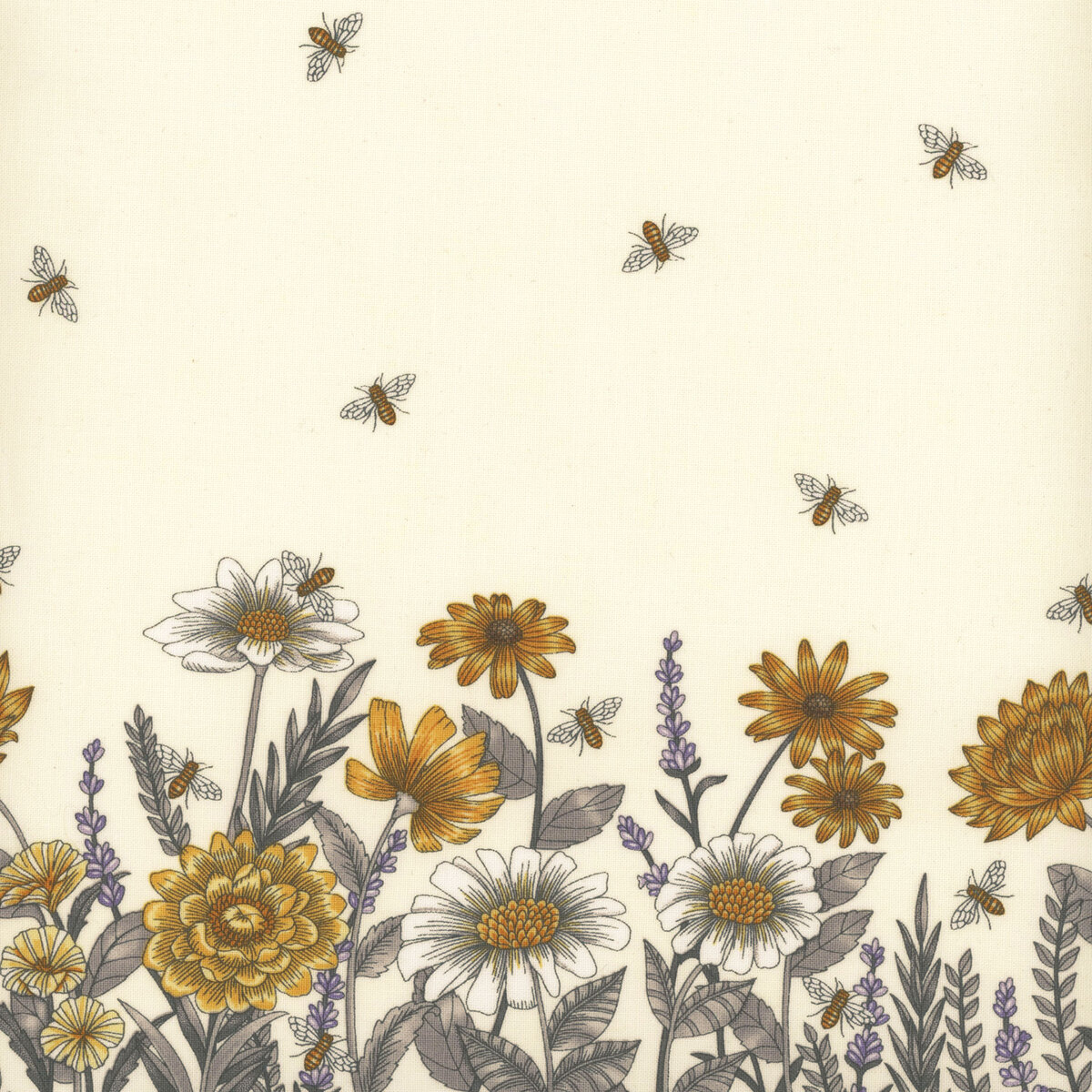 Moda Honey Lavender Bees and Lavender Milk Fabric