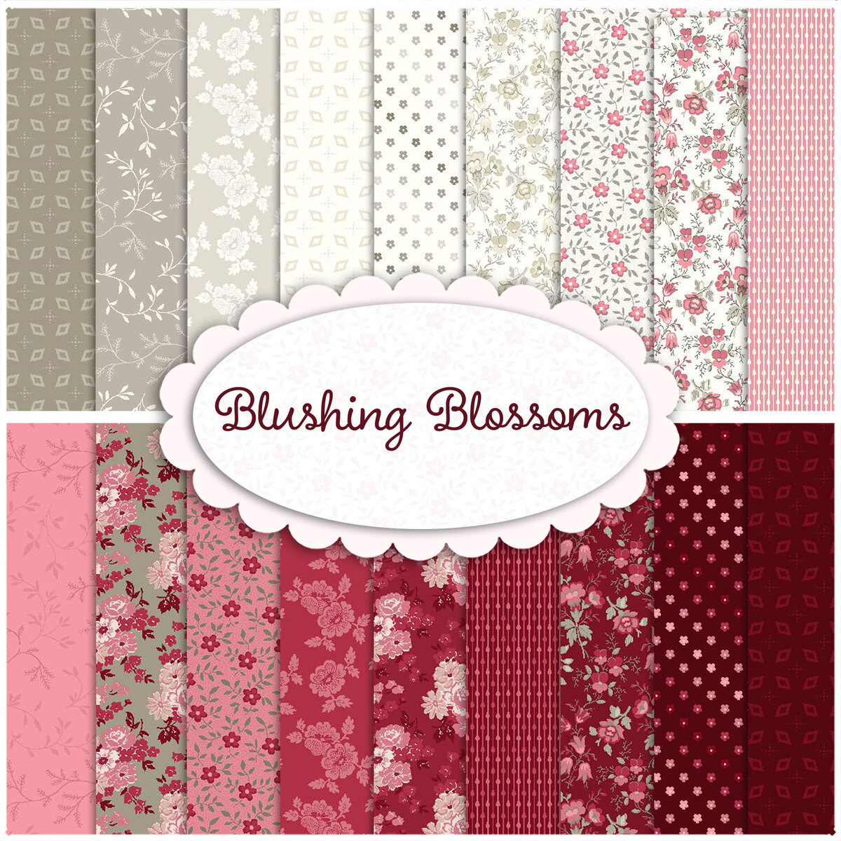 Blushing Blooms 18 FQ Set by Kaye England for Wilmington Prints ...