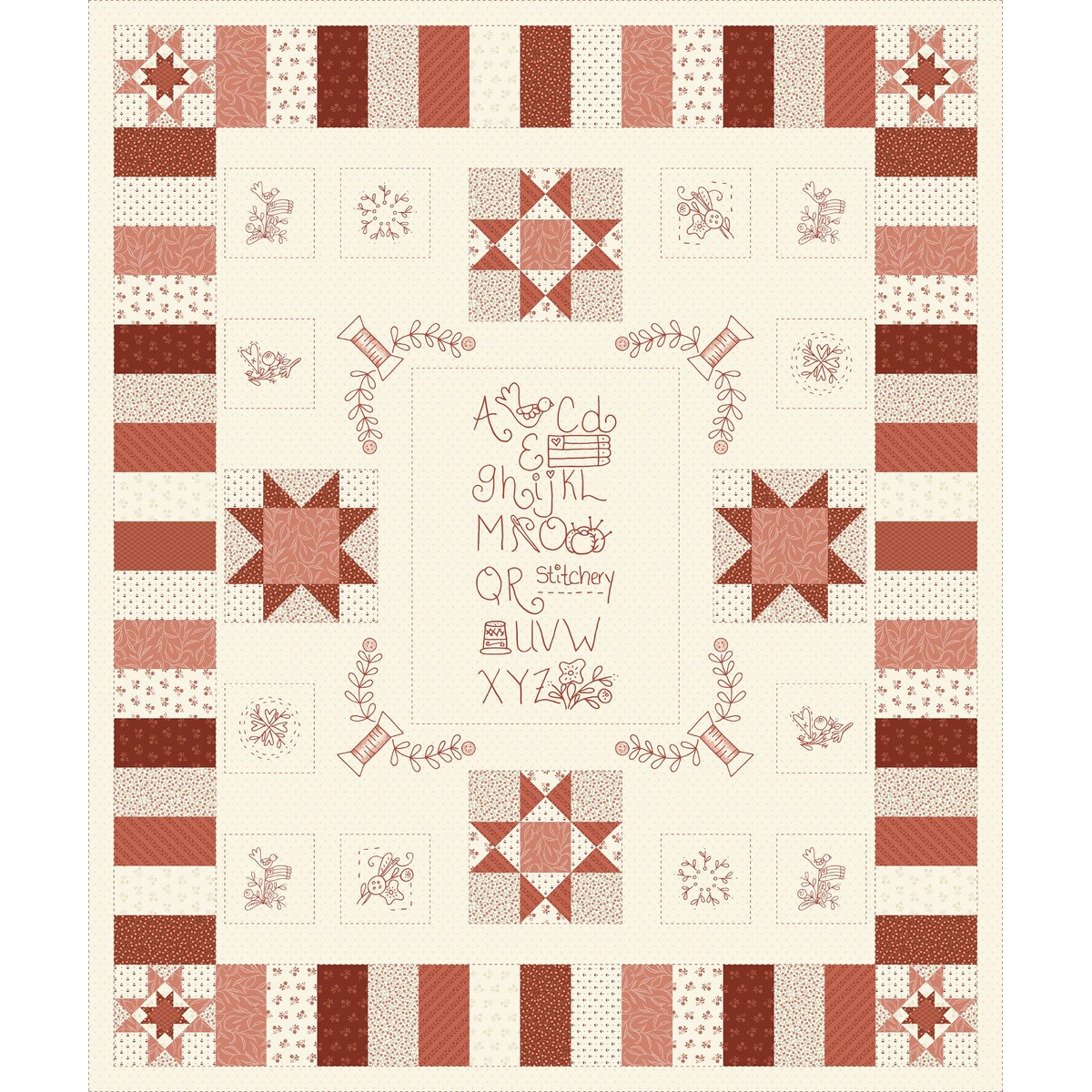 Red White and Beautiful R560719P Red Panel by Tracy Souza for Marcus  Fabrics