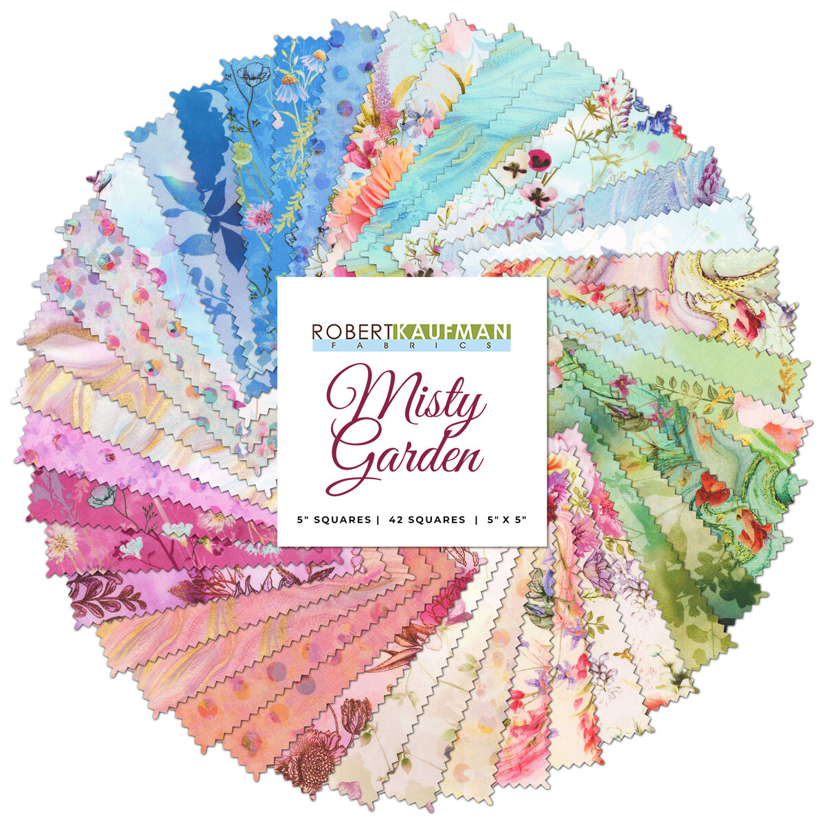 Misty Garden 5" Charm Squares from Robert Kaufman Fabrics Shabby Fabrics