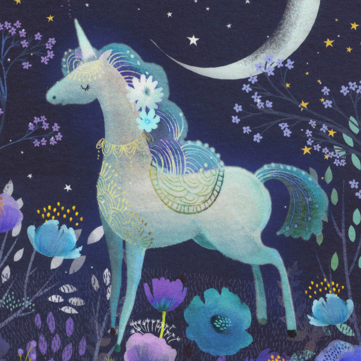 Rainbow Unicorn Fabric Panel