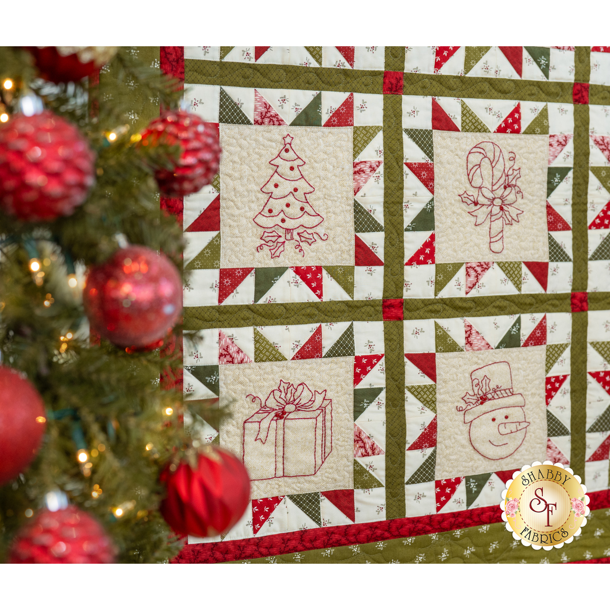 Ornamental Christmas Quilt Fabric - Plaid in Red - OCHR 5066 R