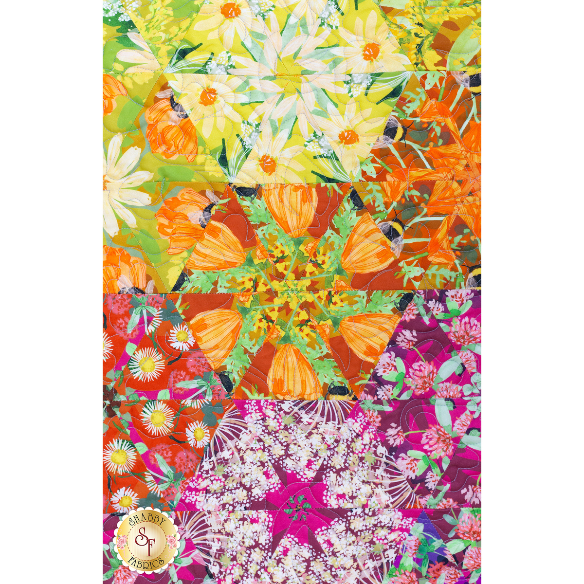 Ombre Kaleidoscope Quilt Kit - Wild Blossoms