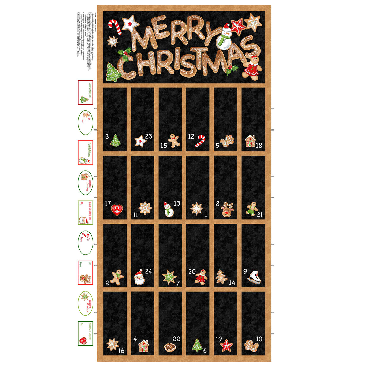 Sugar Coated DP2714099 Advent Calendar Panel by Deborah Edwards for