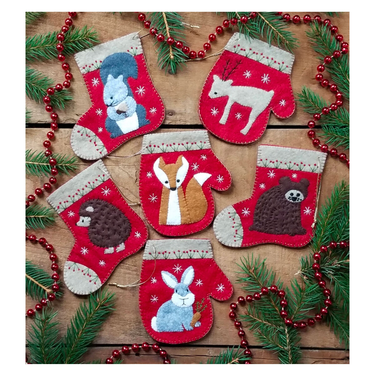 Everything Nice Stuffed Christmas Ornament Kit - In Wool Felt