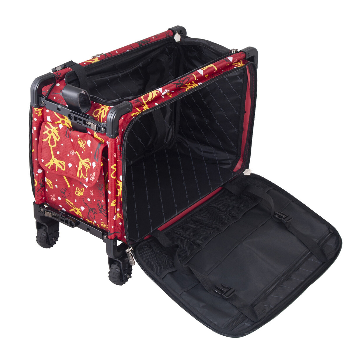 Tutto Large Sewing Machine Bag On Wheels - Purple Dahlia