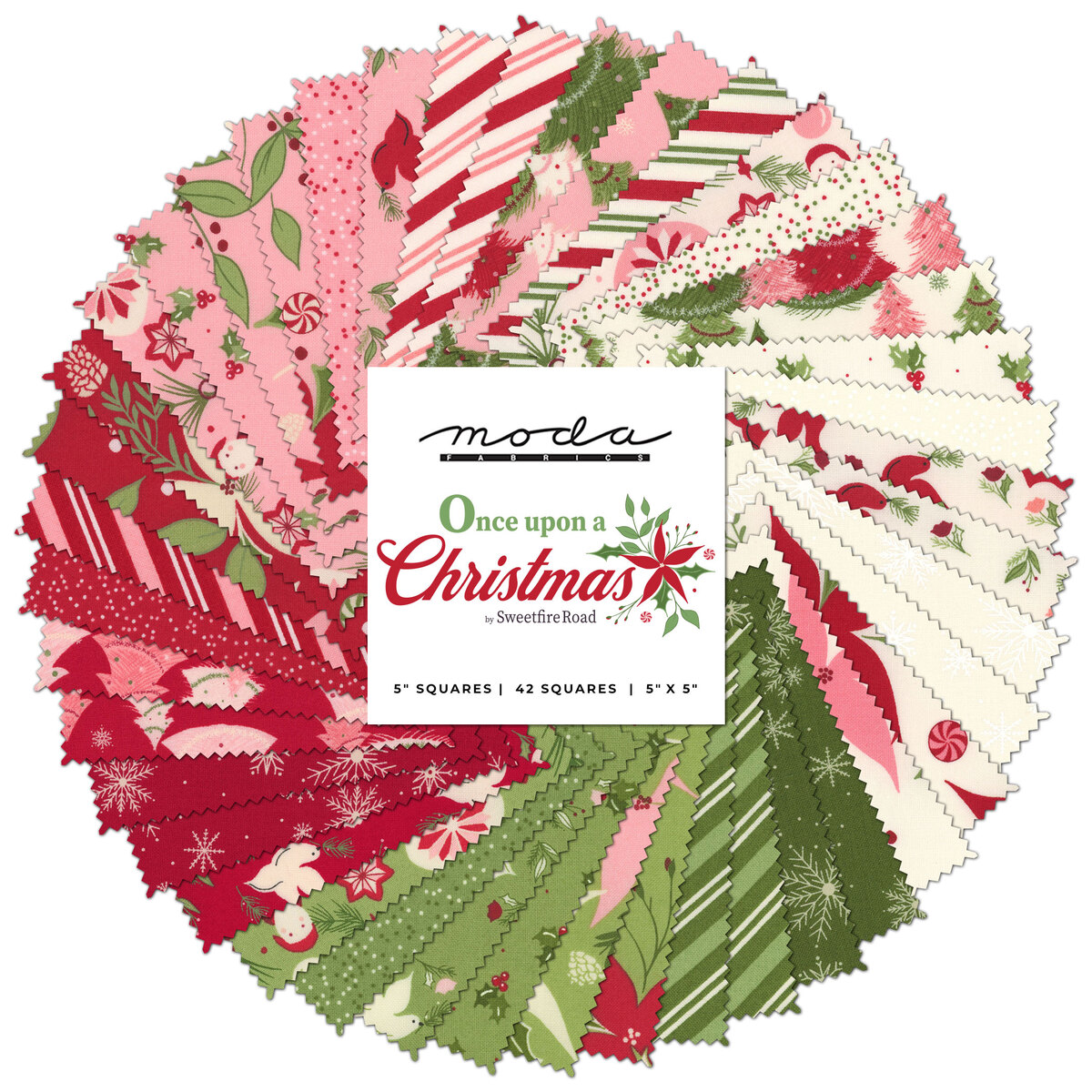 BETTER NOT POUT Charm Pack - 5 X 5 Squares - Christmas Cotton Precut Quilt  Fabric - by Nancy
