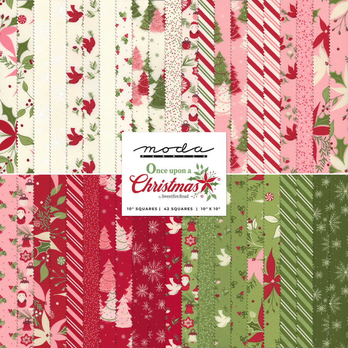 All the Trimmings Layer Cake, Christmas Xmas Layer Cake, 10 Inch Precut  Fabric Squares, Maywood Studio SQ-MASALT, Christmas Fabric Squares 