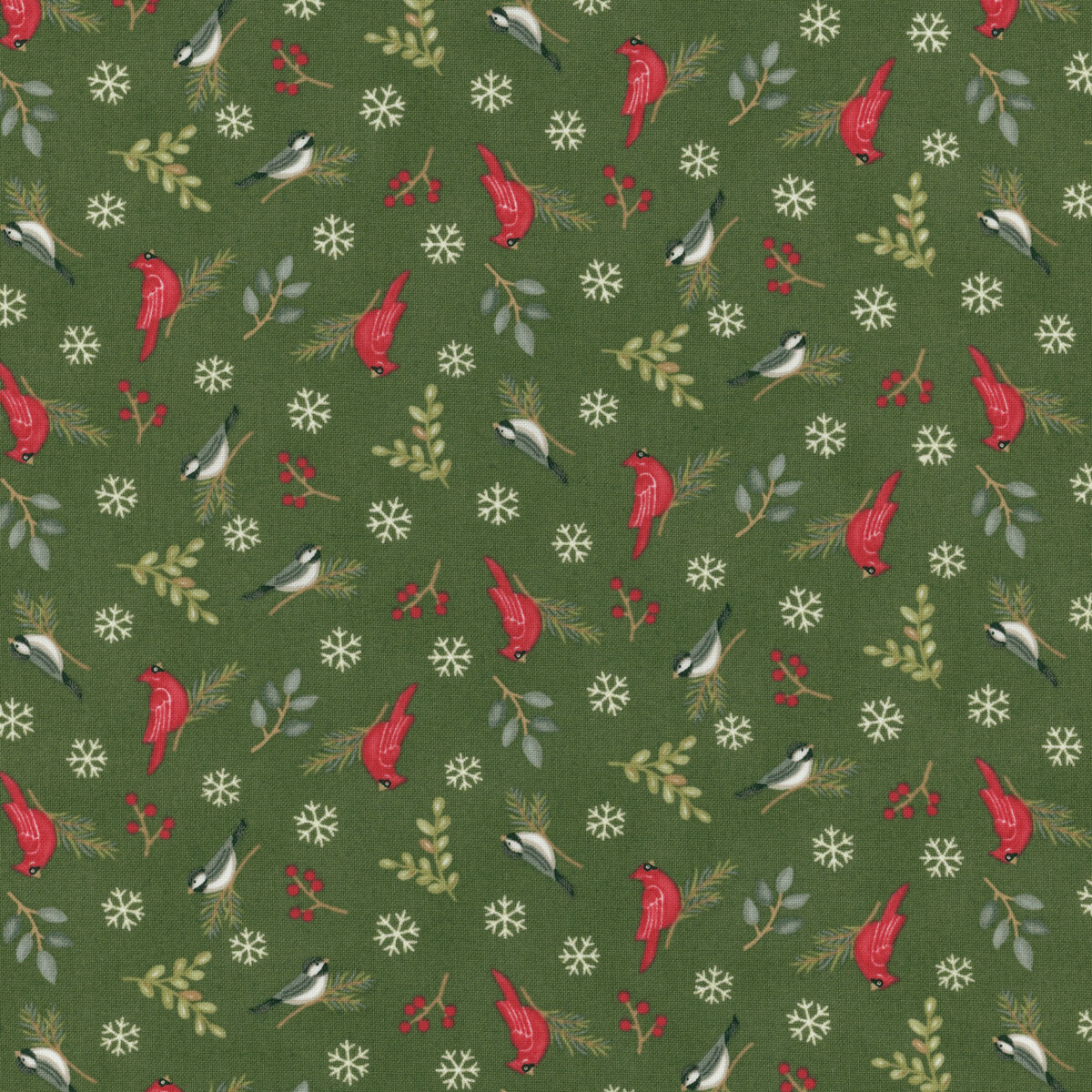 Woodland Winter 56096-14 Pine Green by Deb Strain for Moda Fabrics ...