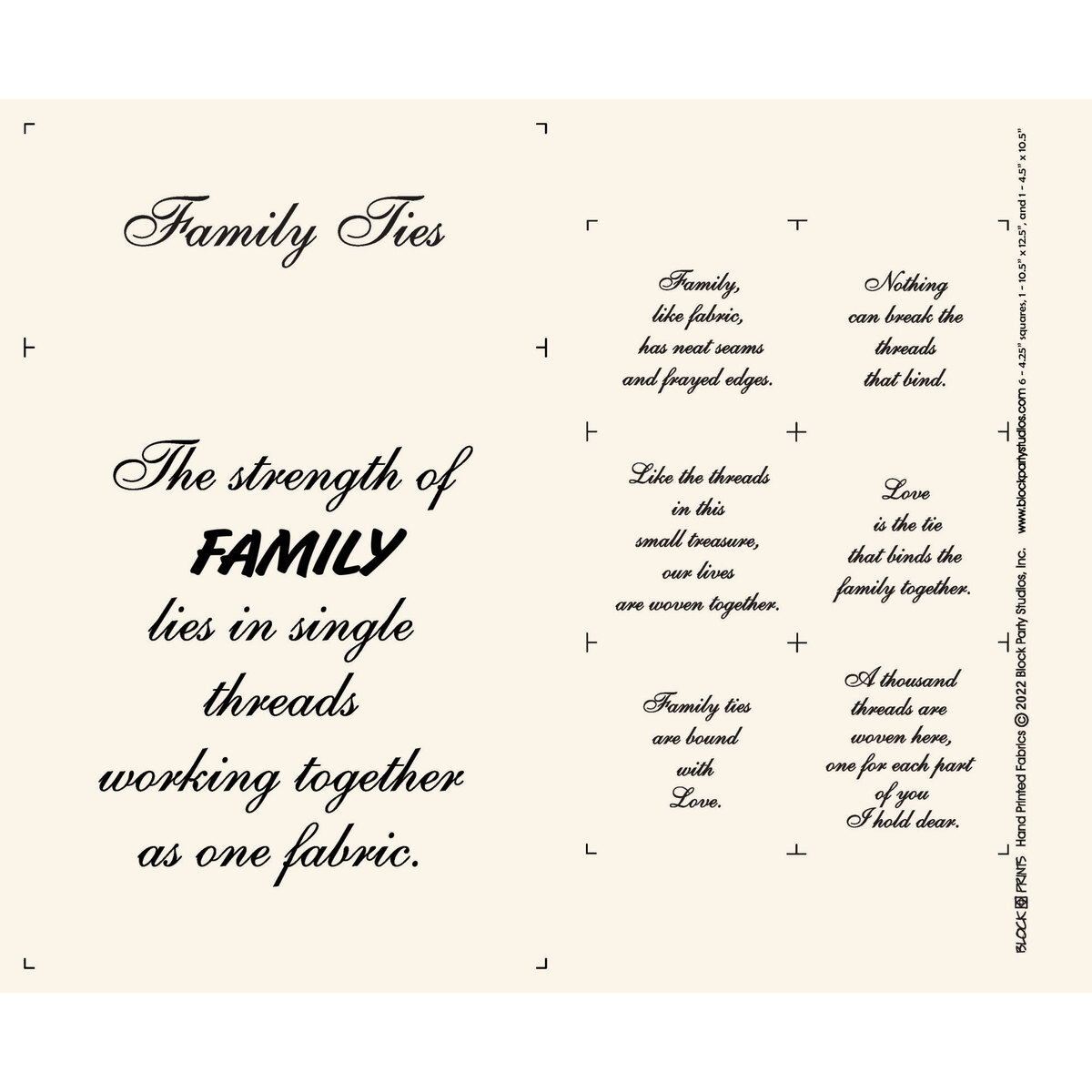 Family Ties Panel - Natural | Shabby Fabrics