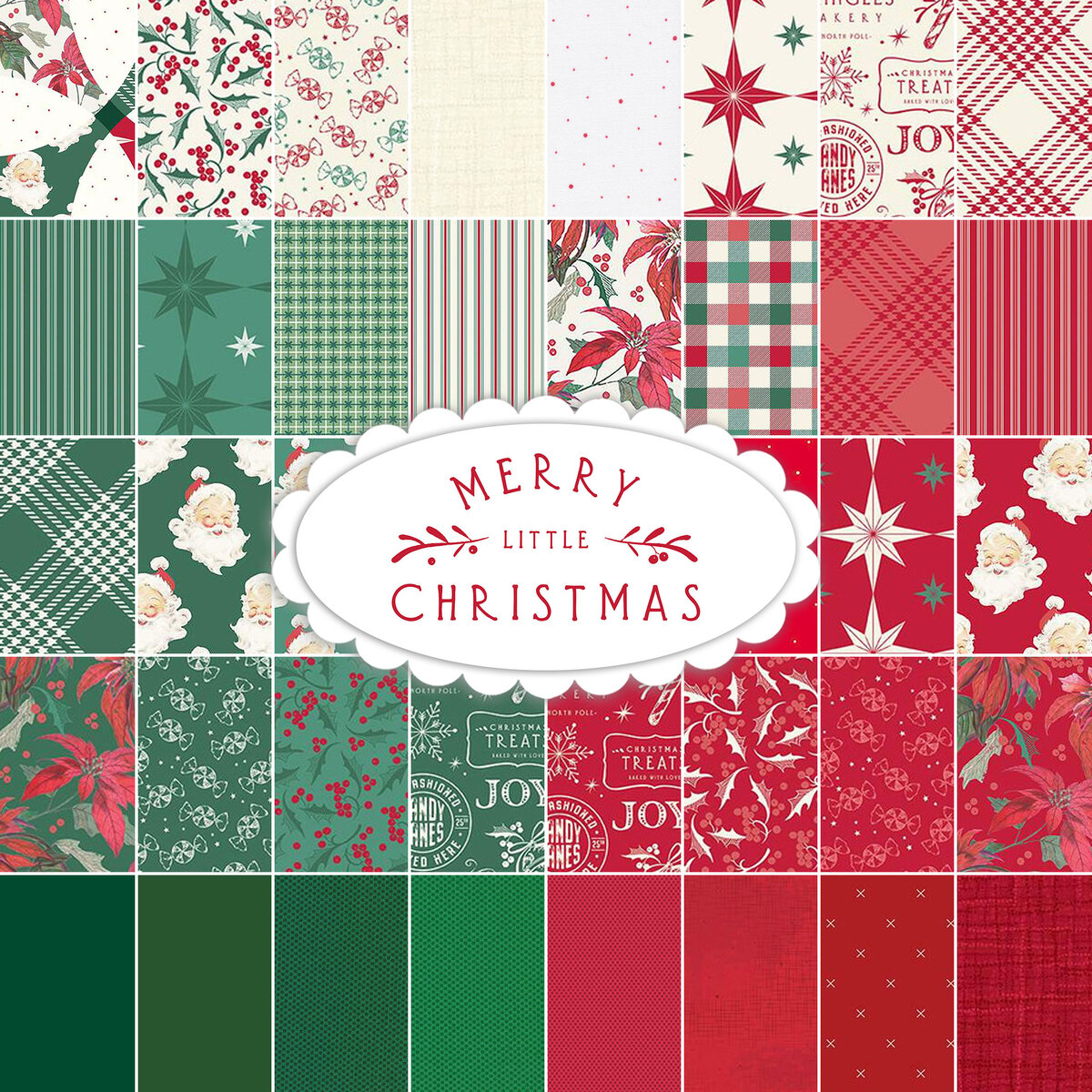 Cozy Christmas Green Wrapping Paper Yardage