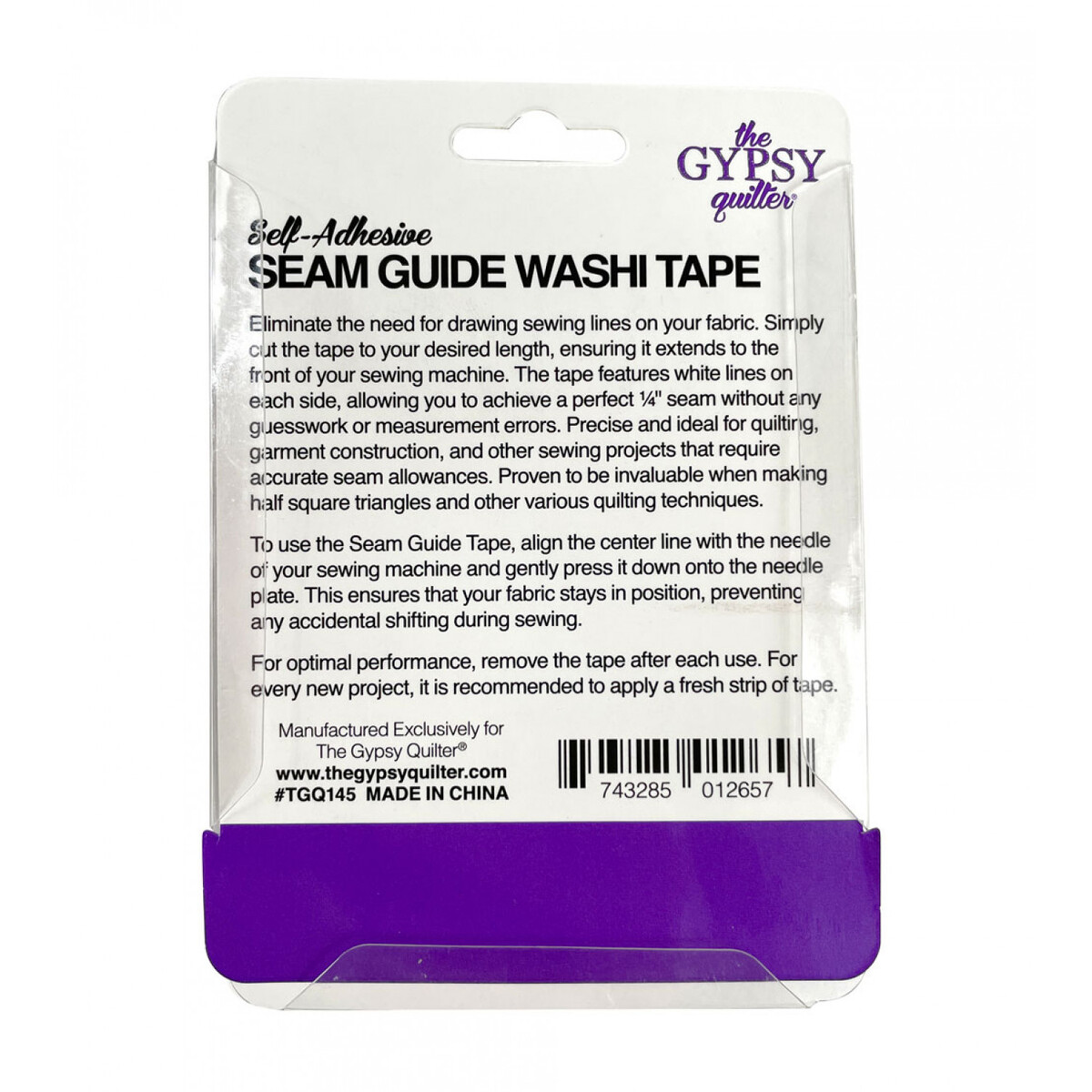 Seam Guide Washi Tape by The Gypsy Quilter - 10 yd roll