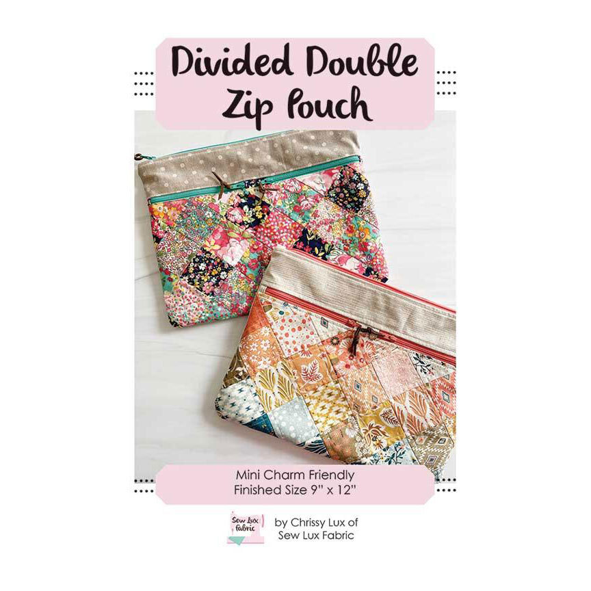 Divided Double Zip Pouch Pattern | Shabby Fabrics