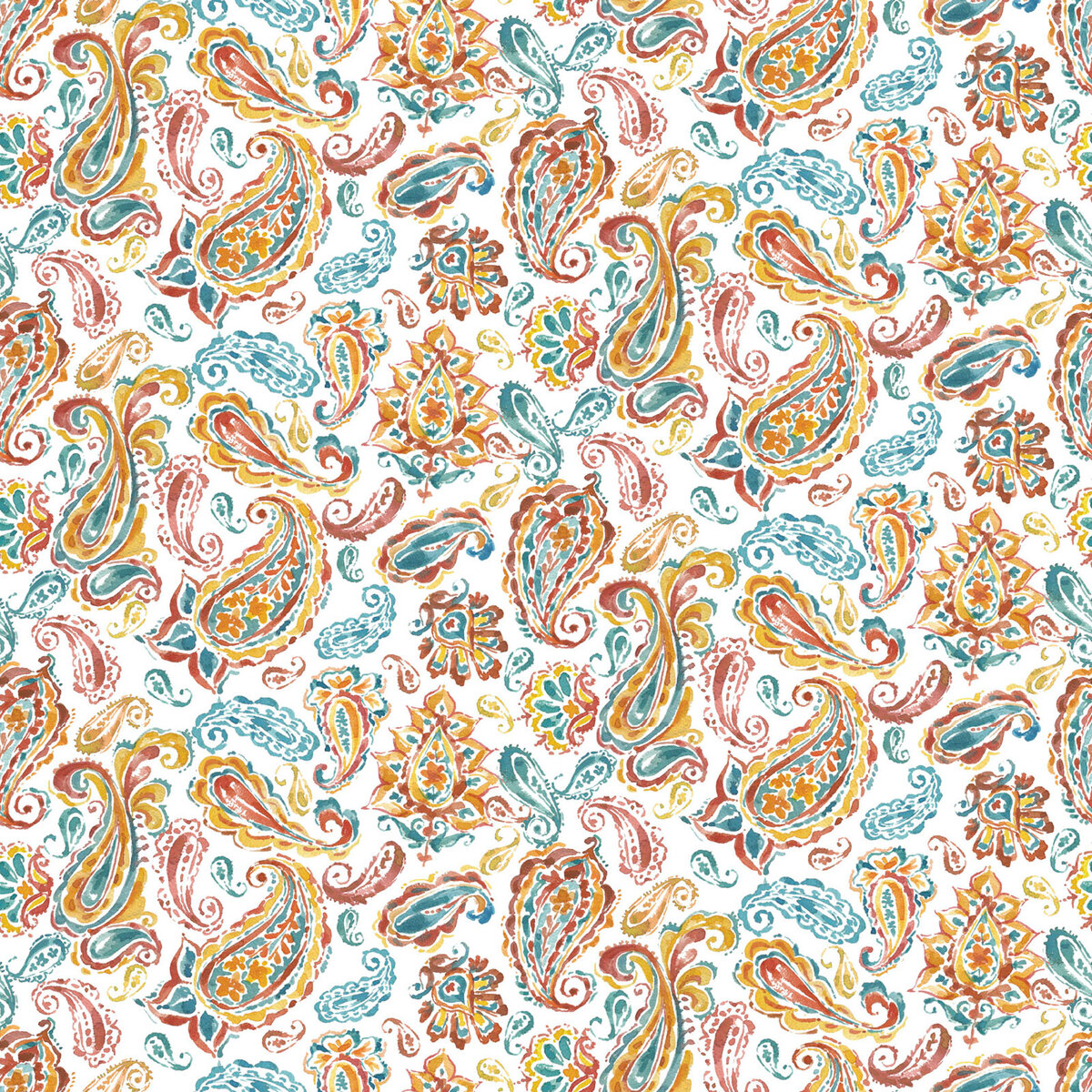 Pumpkin Please 3WI22208-WHT Picturesque Paisley by Courtney Morgenstern for  3 Wishes Fabrics