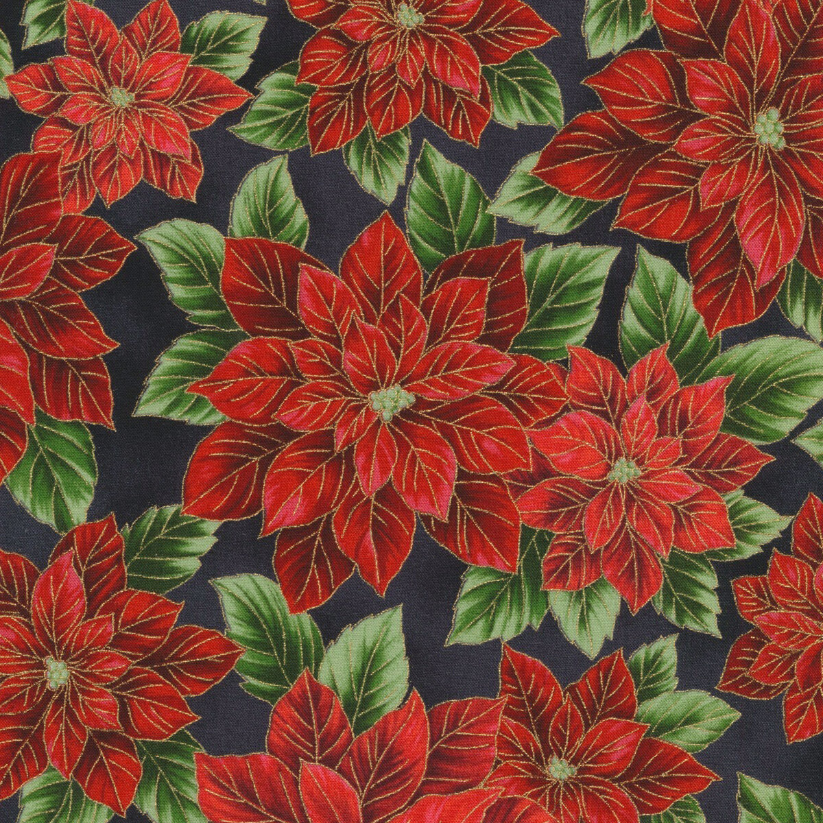 Christmas Splendor W7777-4G Black Gold from Hoffman Fabrics | Shabby ...