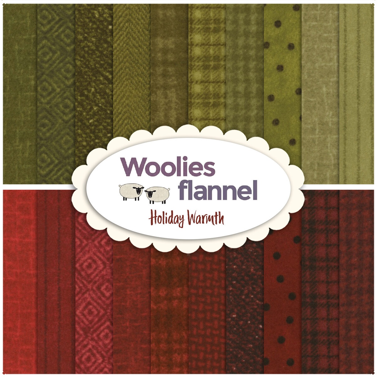 Flannel 'Woolies popular Holiday Warmth' Set of 20 Fat Quarters Fabrics by Bonnie Sullivan – 100% Cotton by Maywood Studio