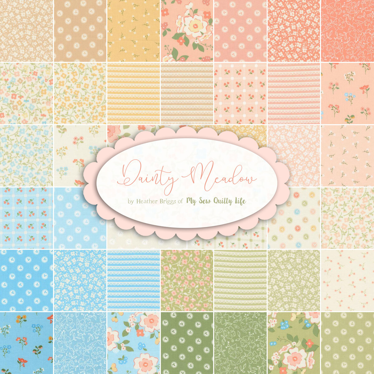 Dainty Meadow 40 Fat Eighths Set by Heather Briggs for Moda Fabrics ...