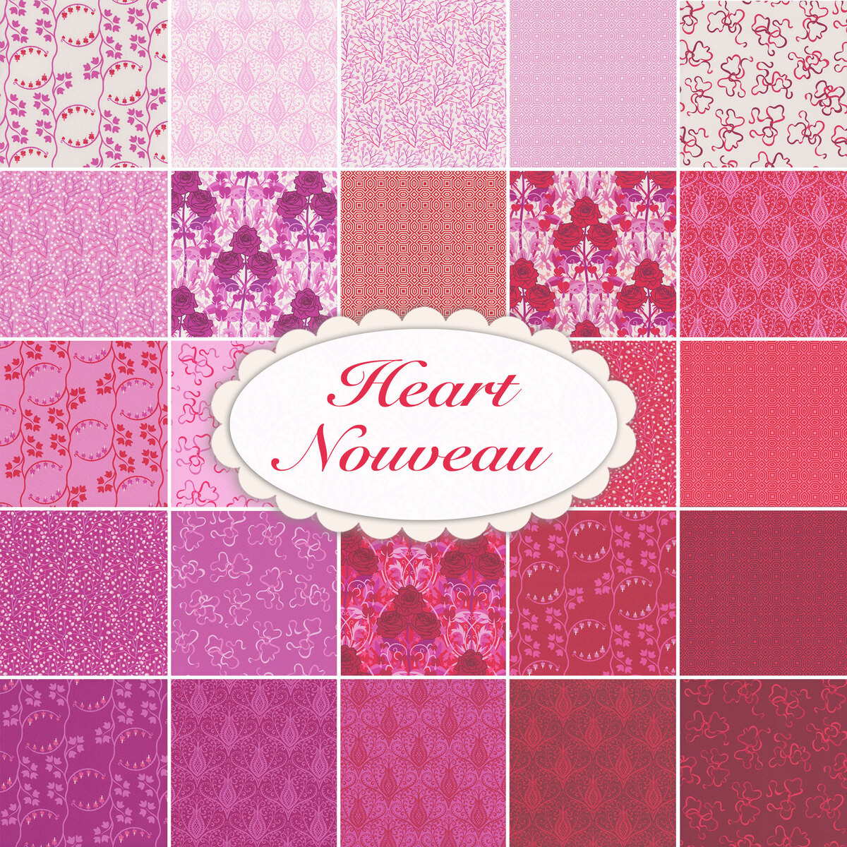 Heart Nouveau Yardage by Eye Candy Quilts from Andover Fabrics Shabby